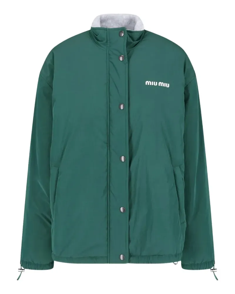 Miu Miu Jacke aus Pongé und Fleece - Grün Grün