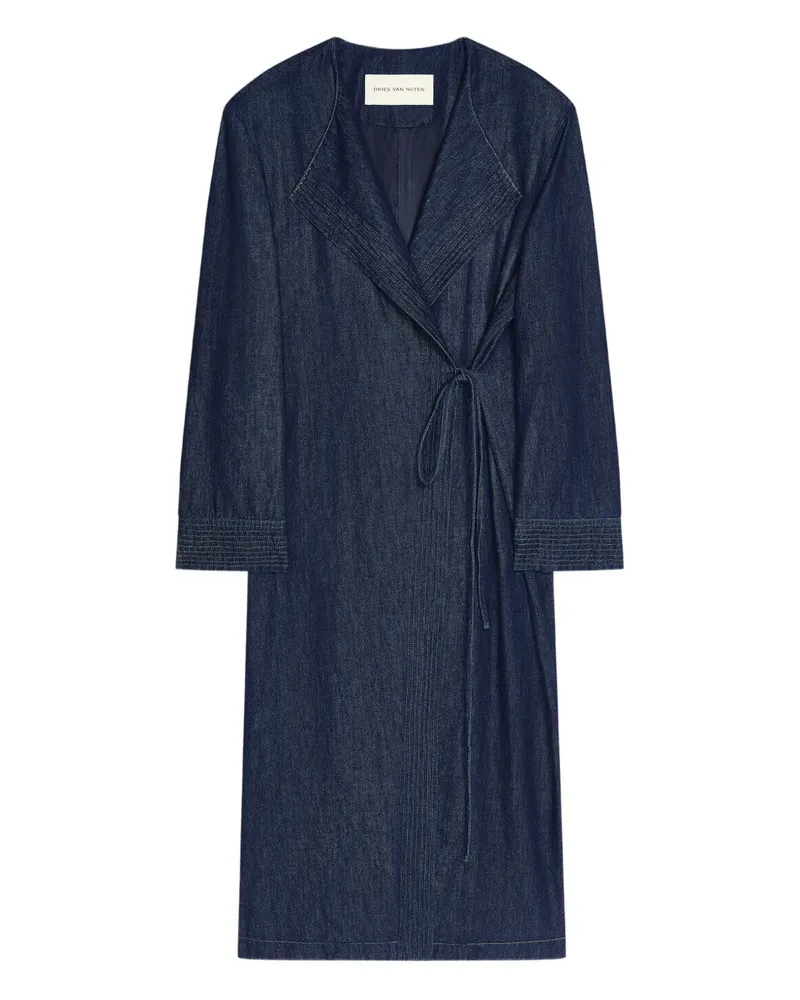 Dries van Noten Gewickelter Jeansmantel - Blau Blau