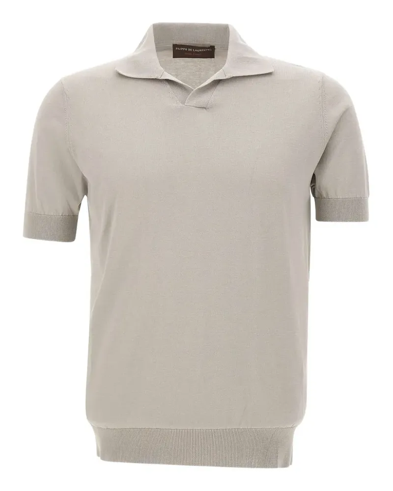 Filippo de Laurentiis T-Shirt mit geripptem Besatz - Grau Grau