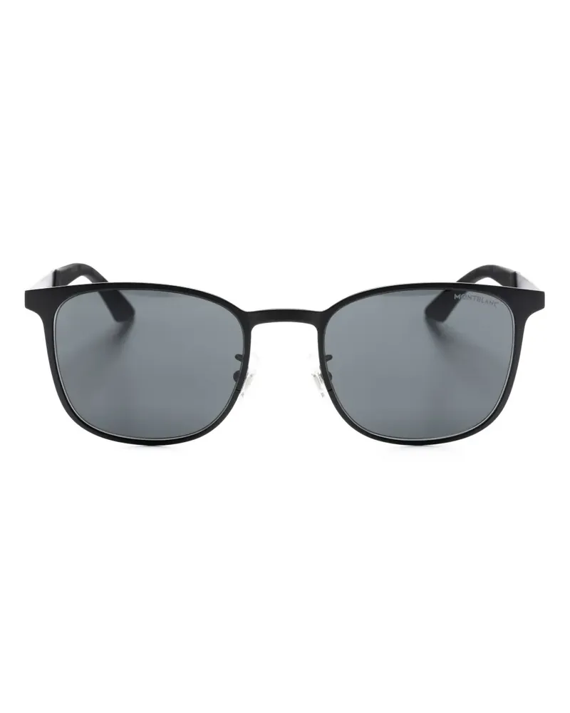 Montblanc Sonnenbrille mit eckigem Gestell - Schwarz Schwarz