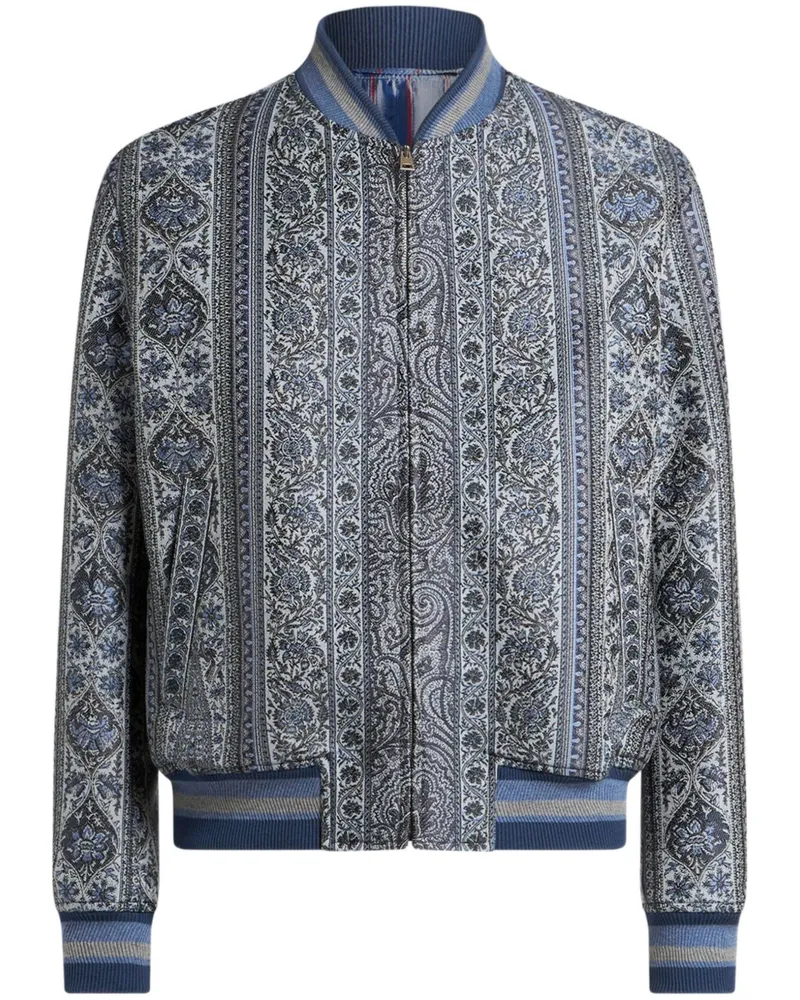 Etro Bomberjacke mit Jacquard-Blumenmuster - Blau Blau