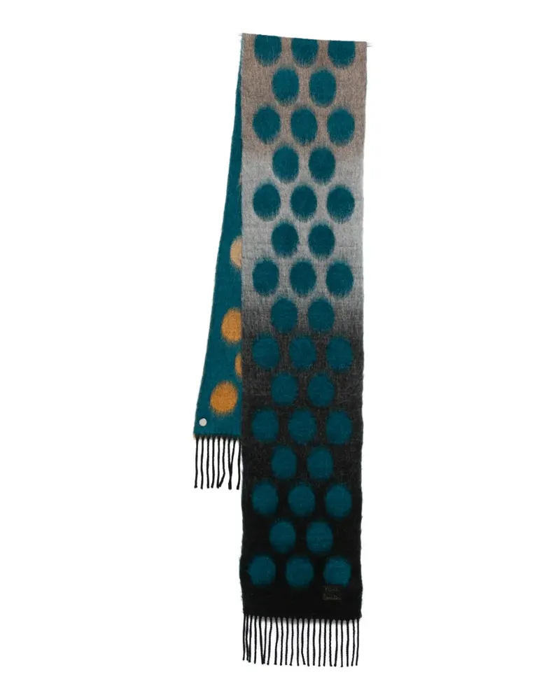 Paul Smith polka dot fringed scarf - Schwarz Schwarz