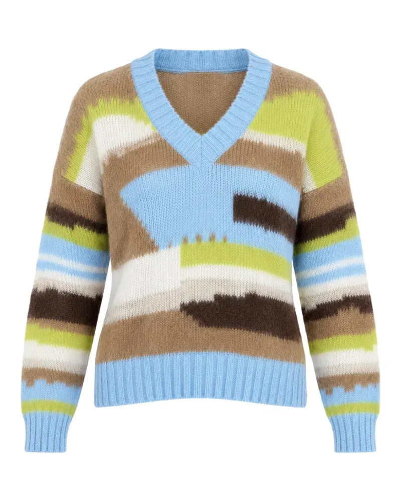 Kocca abstract-pattern V-neck sweater - Braun Braun