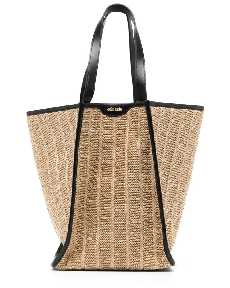 Cult Gaia Sadie Handtasche mit Lederbesatz Nude