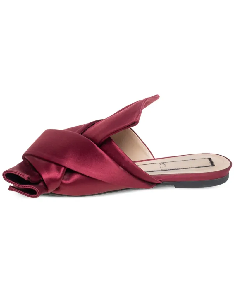 N° 21 Ballerinas aus Satin mit Schleife - Rot Rot