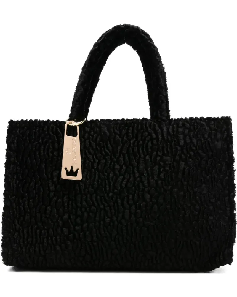 La Milanesa Gekörnte Handtasche - Schwarz Schwarz