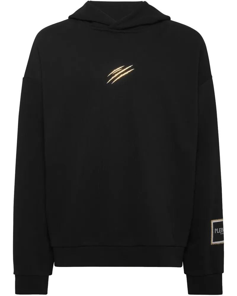 Philipp Plein Label Hoodie - Schwarz Schwarz
