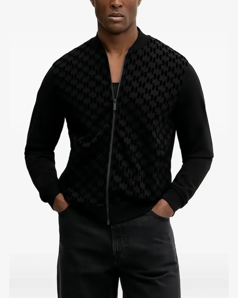 Karl Lagerfeld Gemusterte Sweatshirtjacke - Schwarz Schwarz