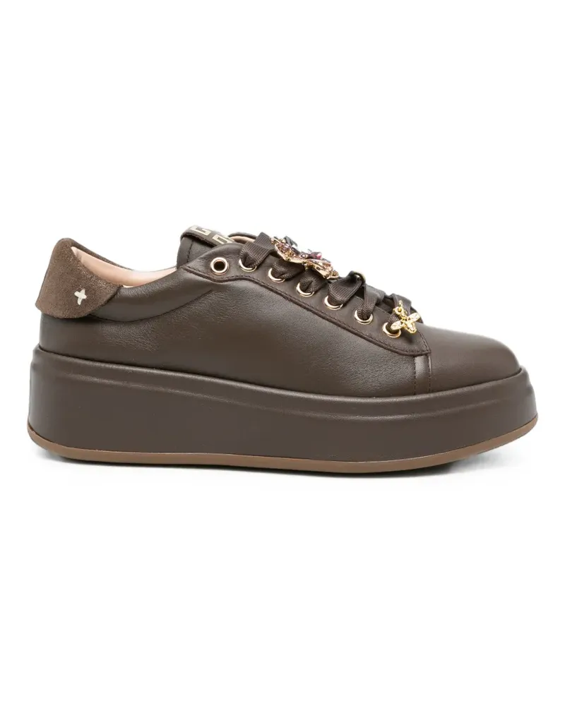 GIO+ 120 Olivia embellished leather sneakers - Braun Braun