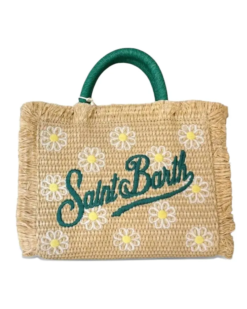 MC2 Saint Barth mini Vanity daisy-embroidered tote bag - Nude Nude