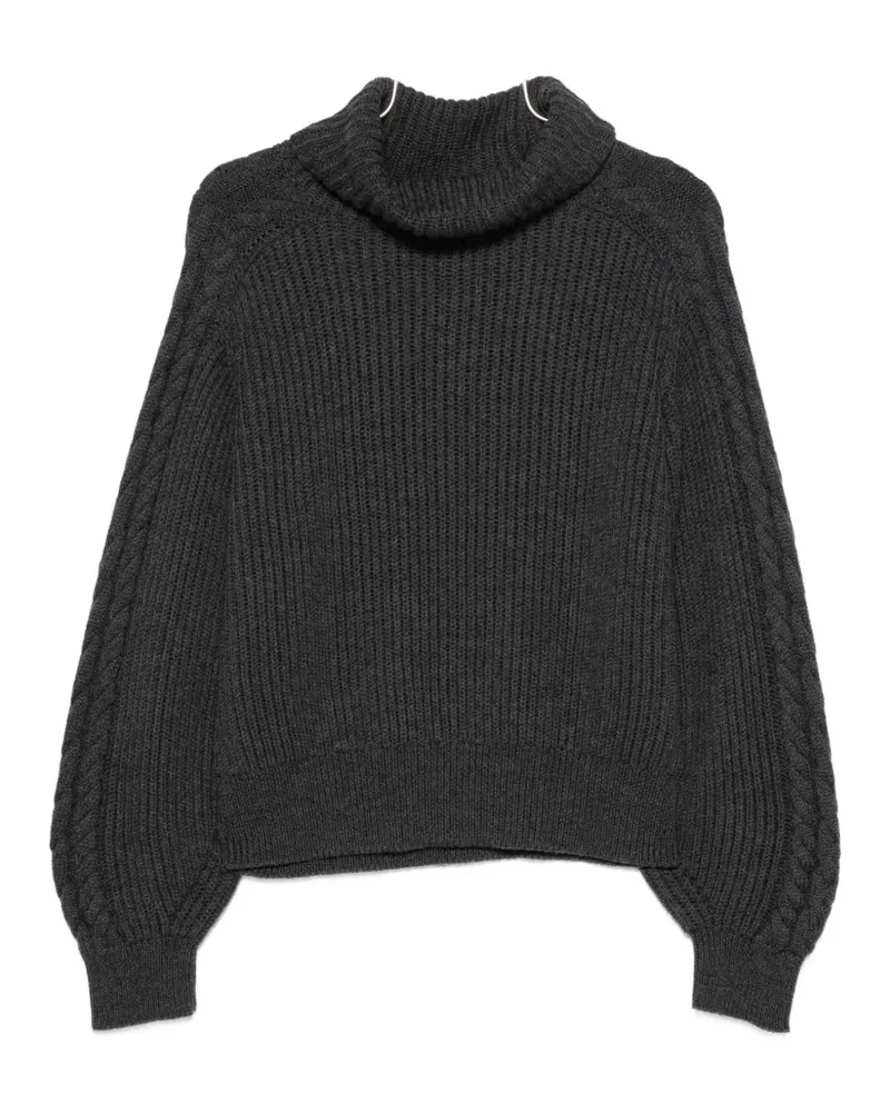 Joseph Rollkragenpullover mit Zopfmuster - Grau Grau