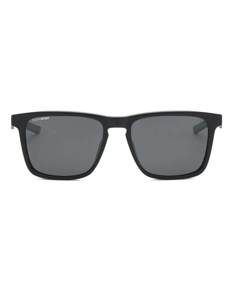 Philipp Plein Sonnenbrille mit eckigem Gestell - Schwarz Schwarz