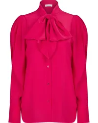 Nina Ricci Seidenbluse mit Schleifenkragen Rosa