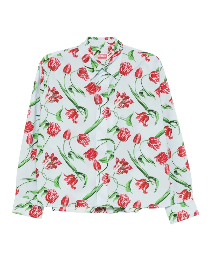 Kenzo Hemd mit Blumenmuster - Blau Blau