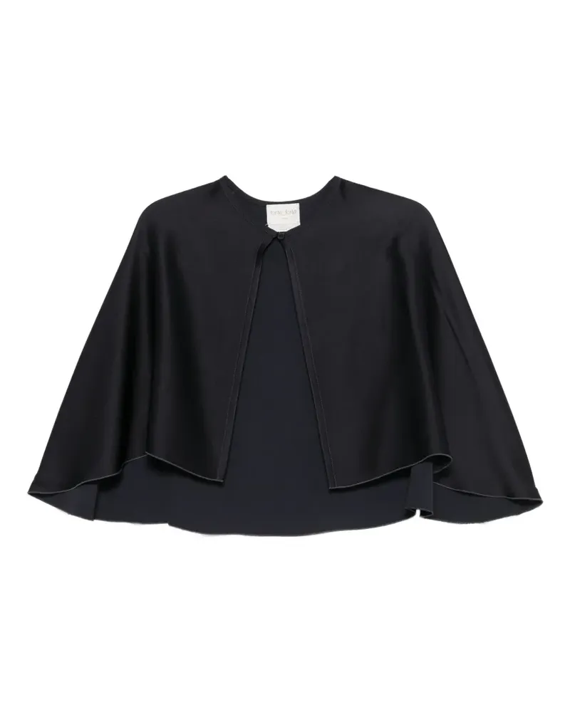 forte_forte Cape-Hemd mit Satin-Finish - Blau Blau
