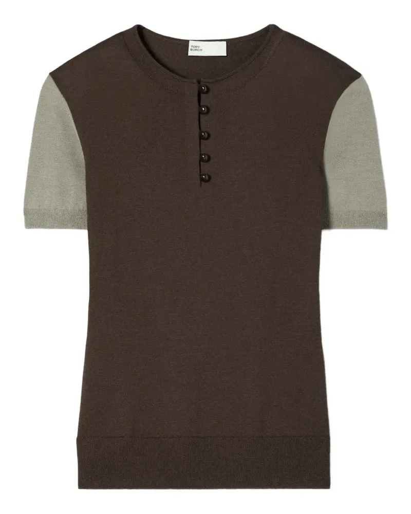 Tory Burch Henley-T-Shirt mit Knöpfen - Braun Braun