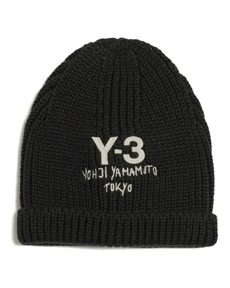 Y-3 Gestrickte Beanie - Schwarz Schwarz