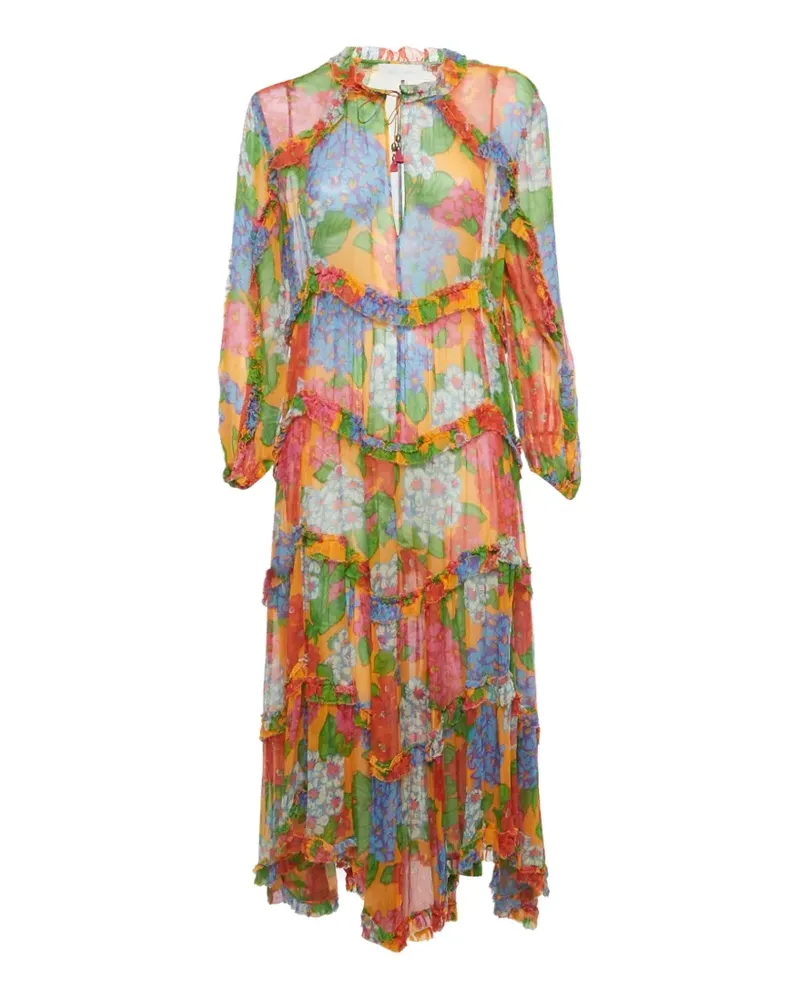 Zimmermann Maxikleid mit Blumenprint - Orange Orange