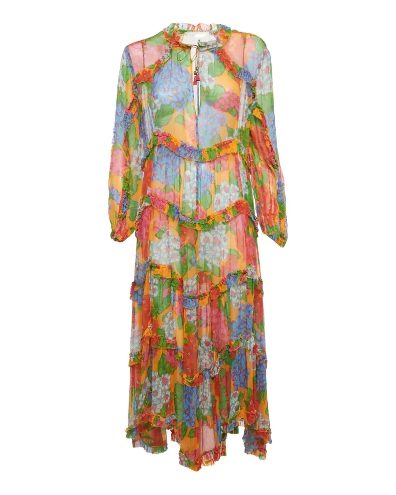 Zimmermann floral-print ruffled maxi dress - Orange Orange