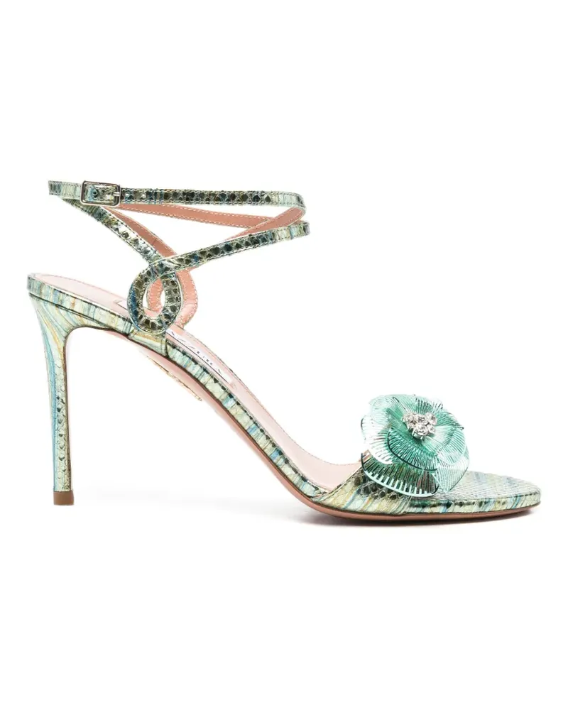 Aquazzura Sandalen mit Schlangenleder-Effekt - Grün Grün