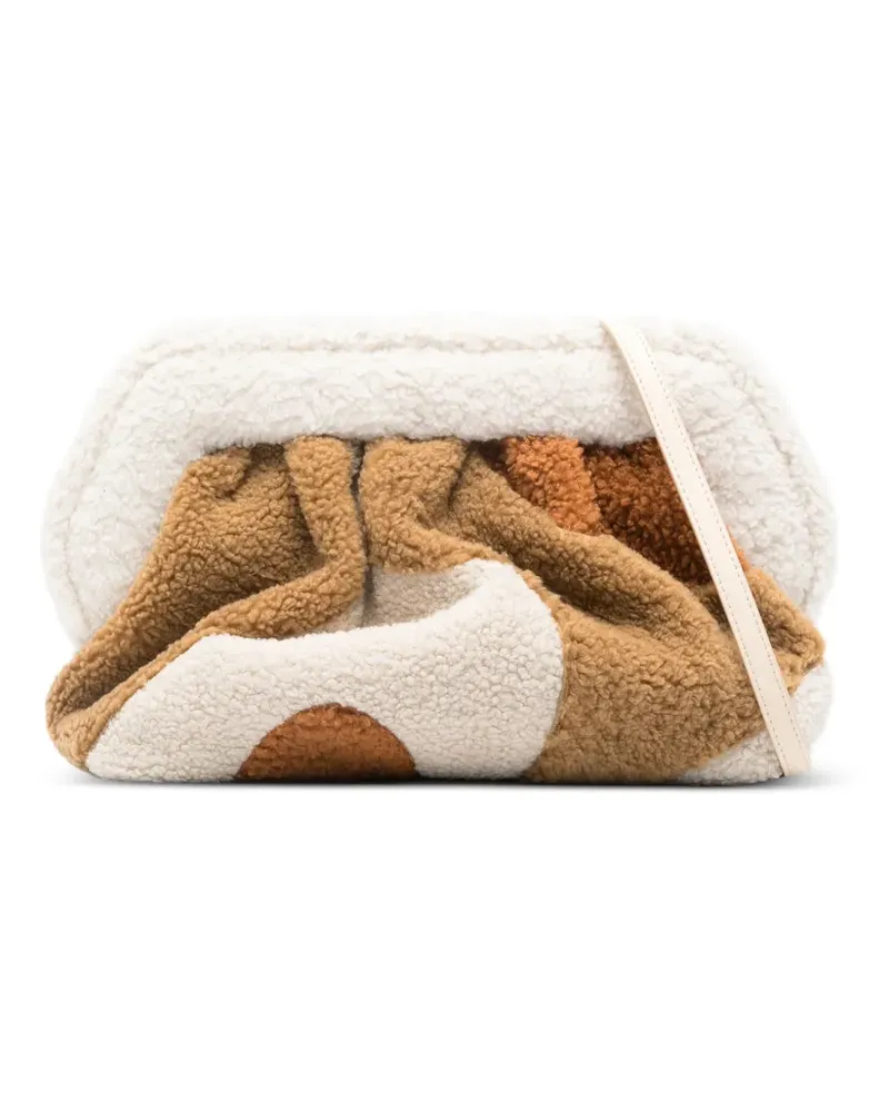 THEMOIRÈ Bios patchwork clutch bag - Nude Nude