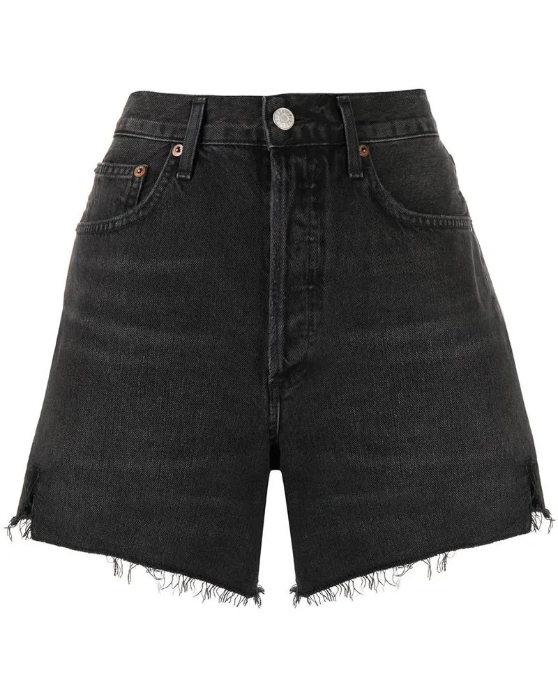 AGOLDE Shorts mit ausgefransten Kanten - Schwarz Schwarz