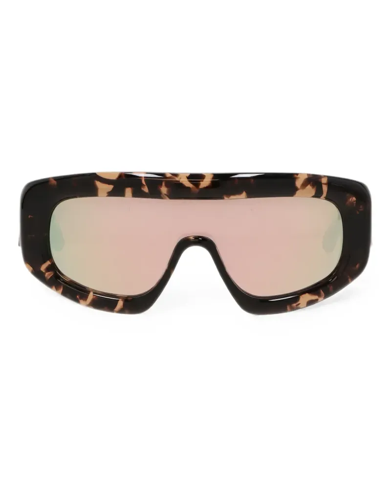 Palm Angels Shield-Sonnenbrille in Schildpattoptik - Braun Braun