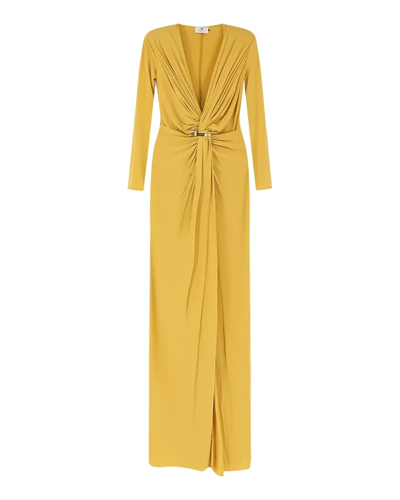 Elisabetta Franchi twisted long-sleeve maxi dress - Gelb Gelb