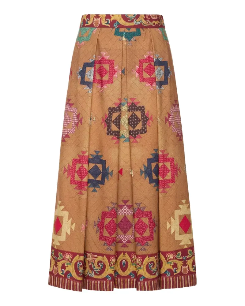 Pierre-Louis Mascia Beatex Midirock mit geometrischem Motiv - Nude Nude