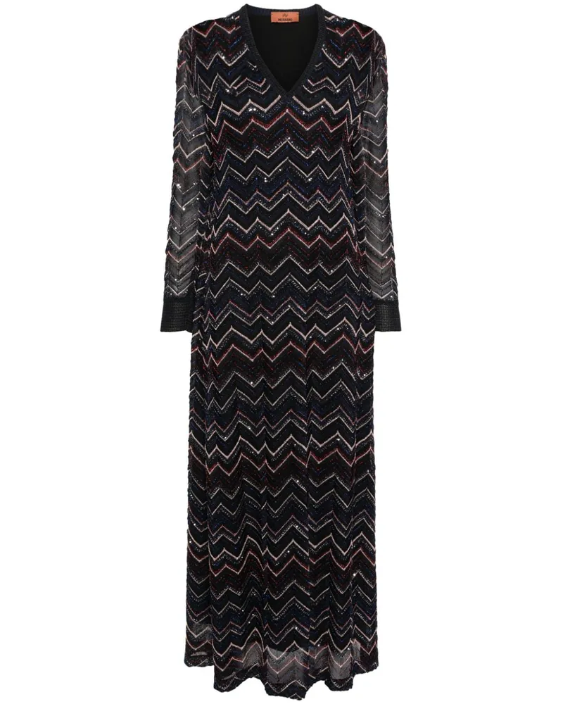 Missoni Maxikleid mit Zickzackmuster - Blau Blau