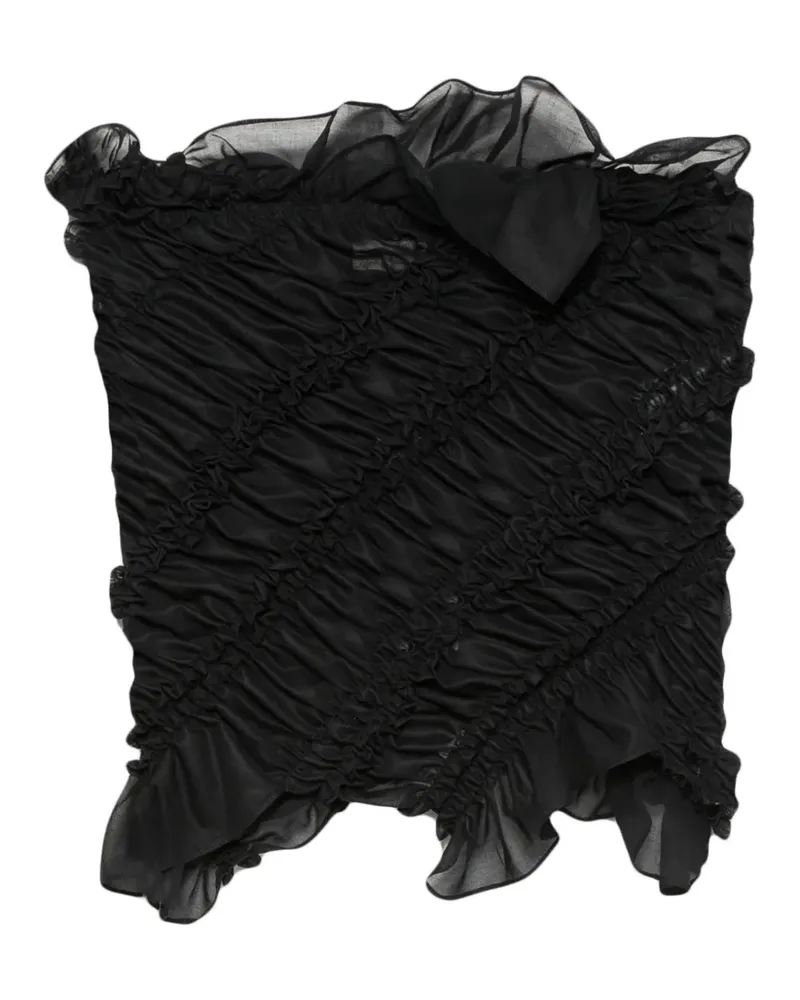 Magda Butrym ruffled ruched top - Schwarz Schwarz