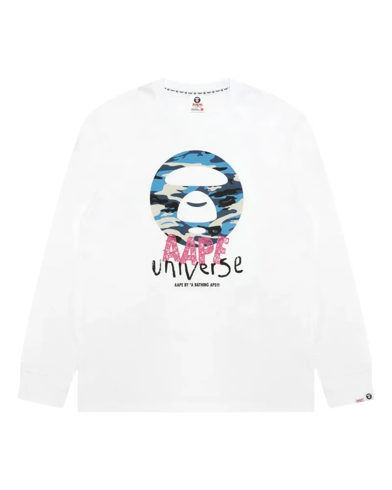 BAPE Sweatshirt mit rundem Ausschnitt - Weiß Weiß