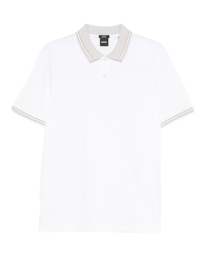 HUGO BOSS tipped-trim polo shirt - Weiß Weiß