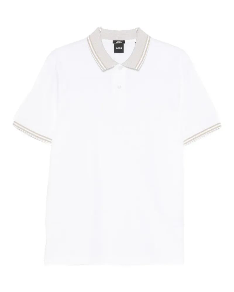 HUGO BOSS tipped-trim polo shirt - Weiß Weiß