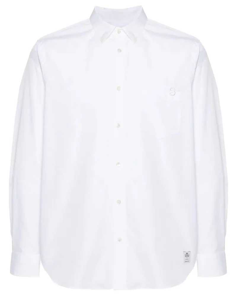 Sacai Thomas Mason Hemd - Weiß Weiß