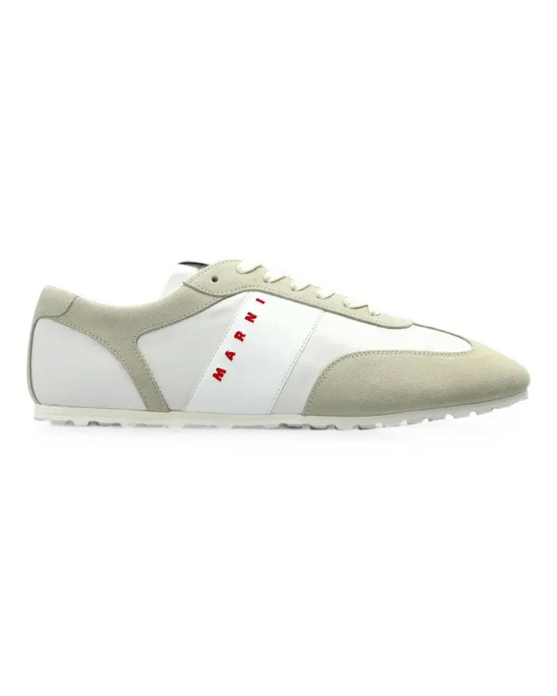 Marni logo-print panelled sneakers - Weiß Weiß