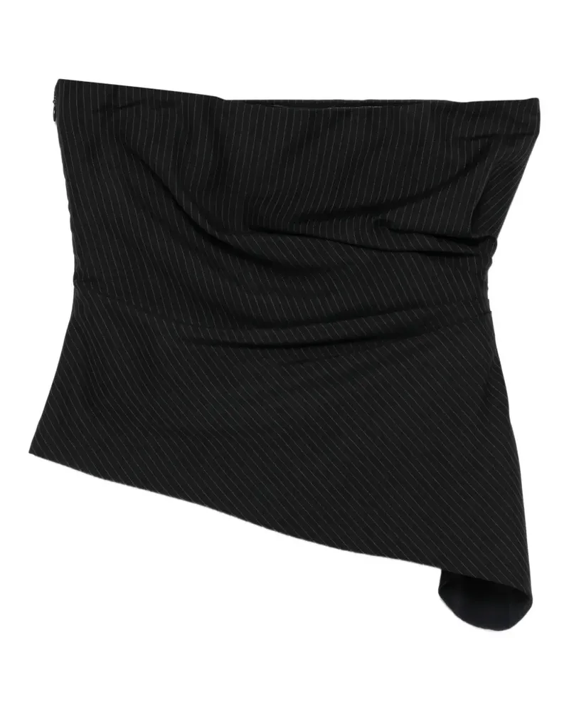 Alexander McQueen pinstripe asymmetric top - Blau Blau
