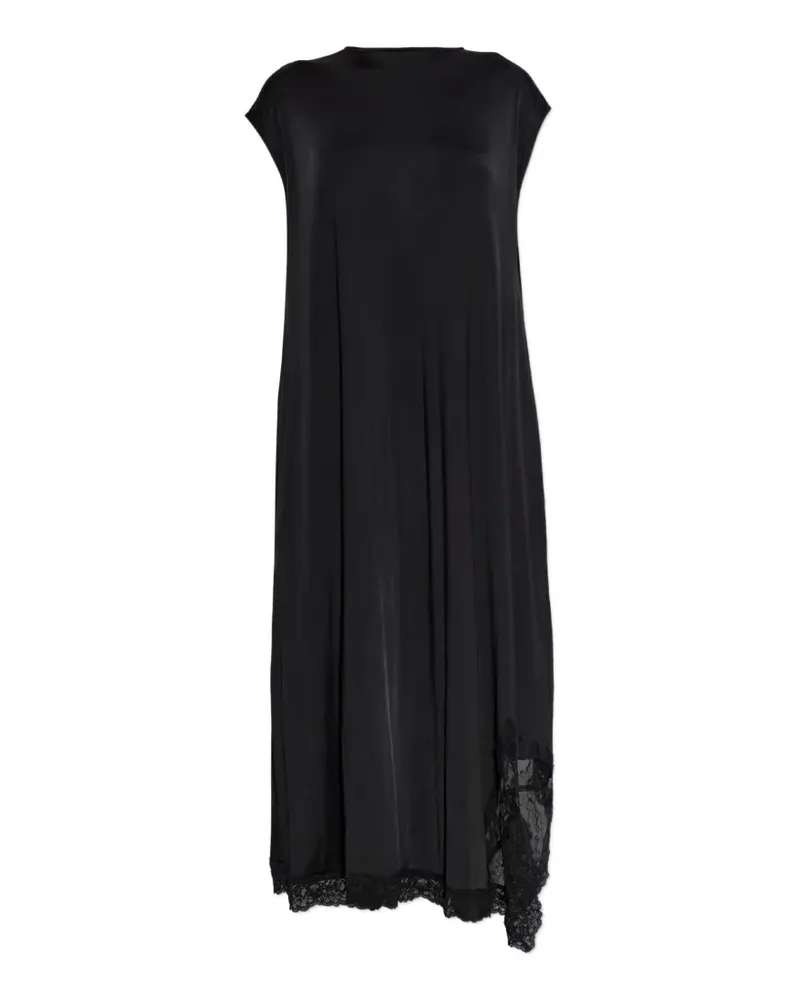 VETEMENTS Asymmetrisches Kleid mit Spitzensaum - Schwarz Schwarz