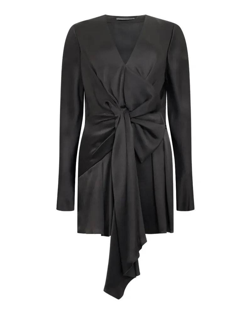 Alberta Ferretti Asymmetrische Bluse mit Schleife - Schwarz Schwarz