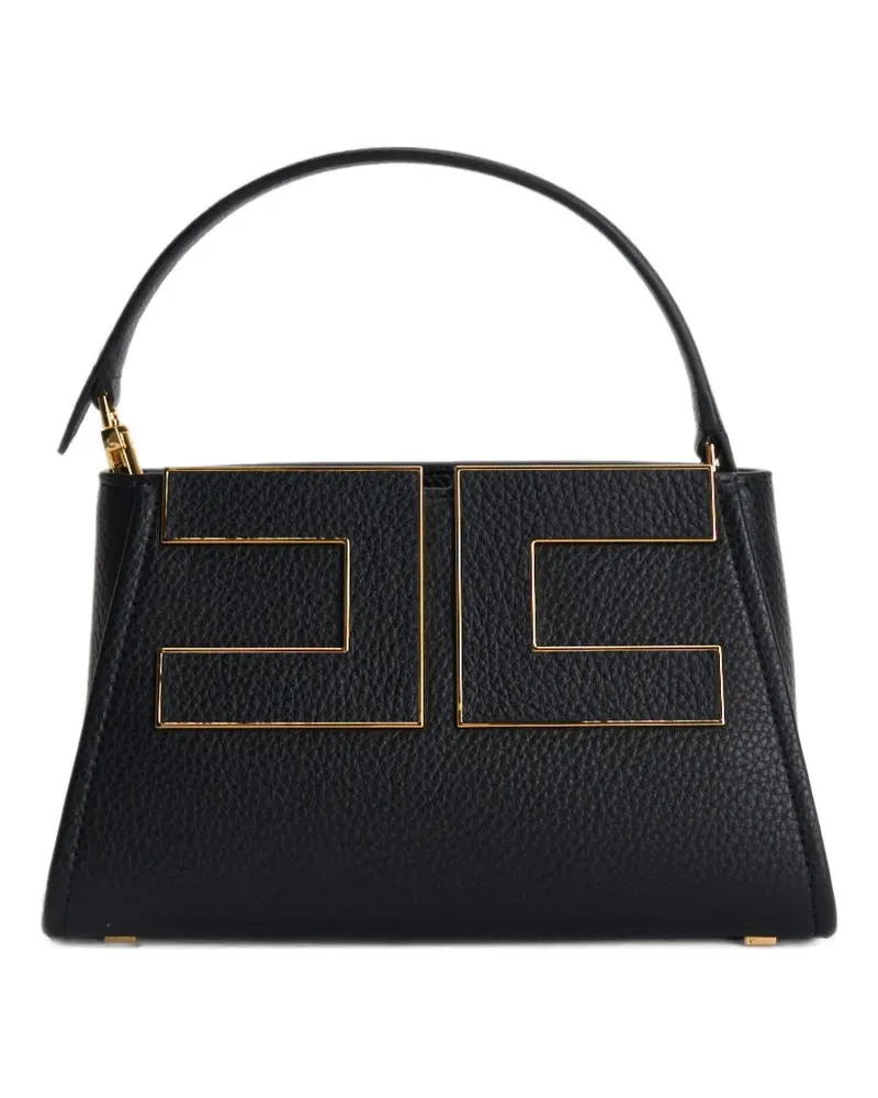 Elisabetta Franchi Shopper mit Logo-Schild - Schwarz Schwarz