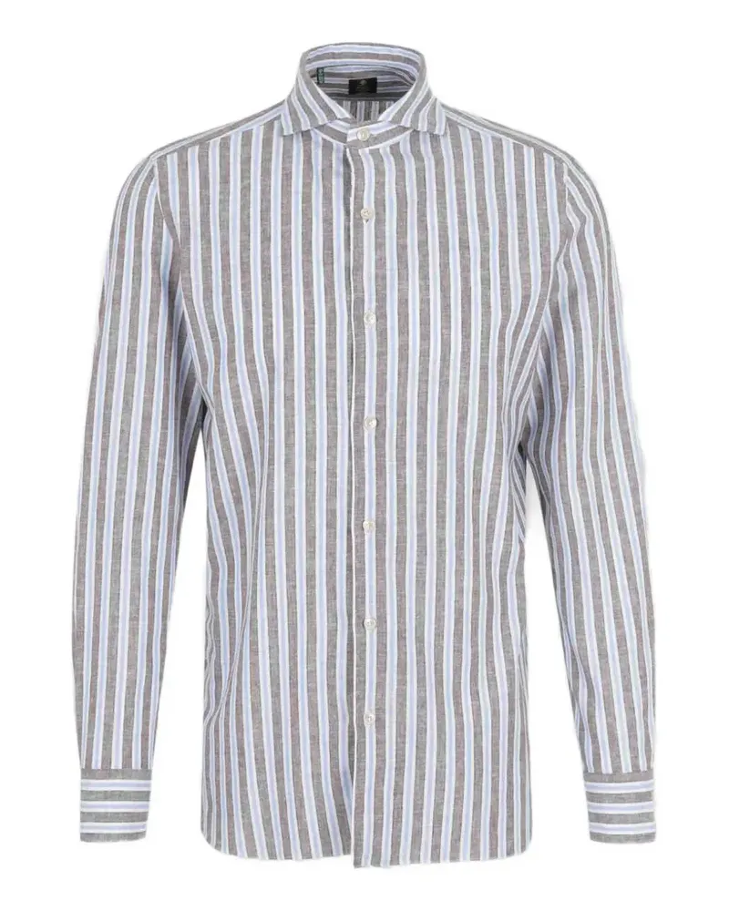 Luigi Borrelli striped-pattern shirt - Braun Braun