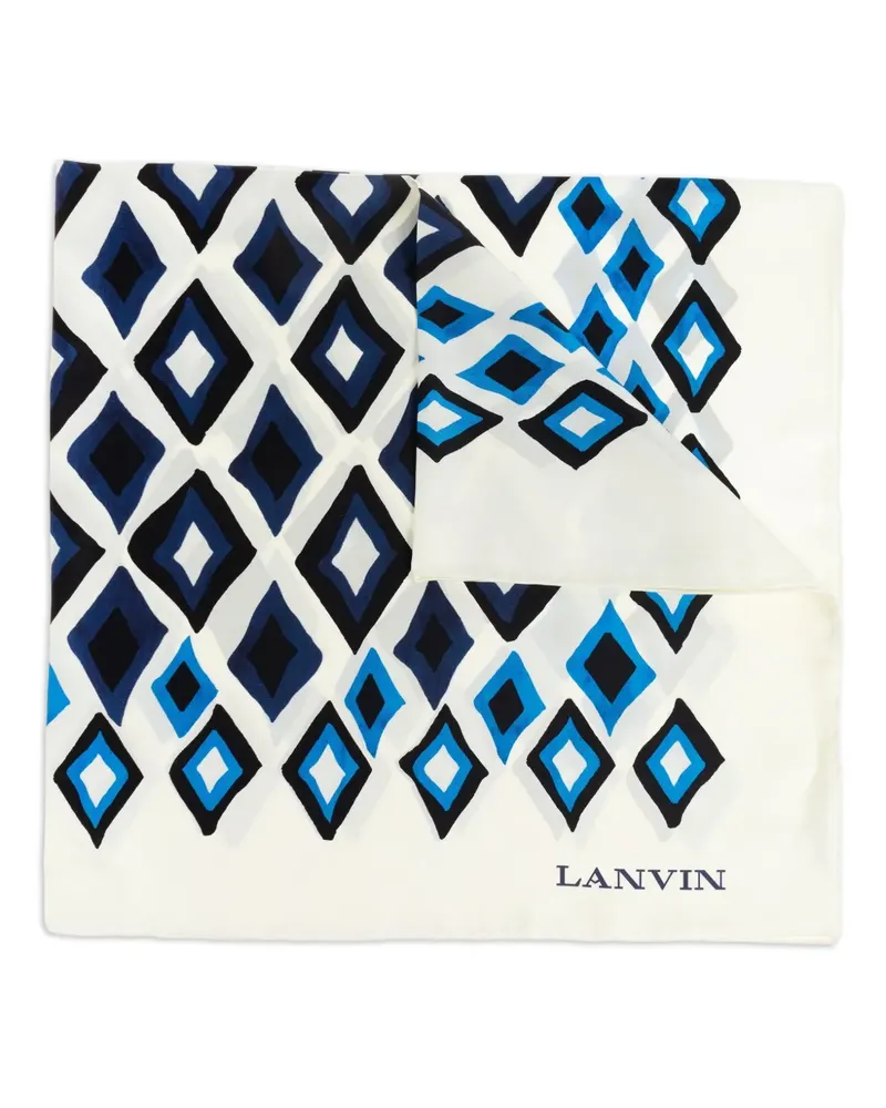 Lanvin Seidenschal mit geometrischem Print - Weiß Weiß