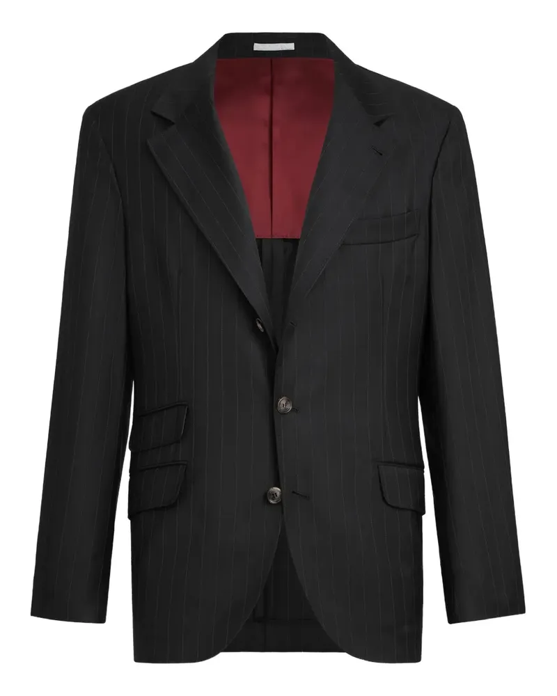 Brunello Cucinelli Gestreiftes Sakko - Schwarz Schwarz