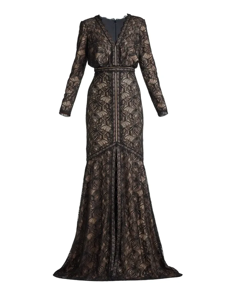 Tadashi Shoji Carelli long-sleeved maxi dress - Schwarz Schwarz