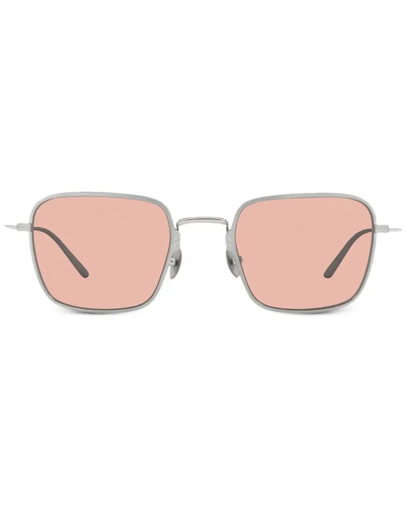 Prada 54WS Sonnenbrille mit eckigem Gestell - Silber Silber