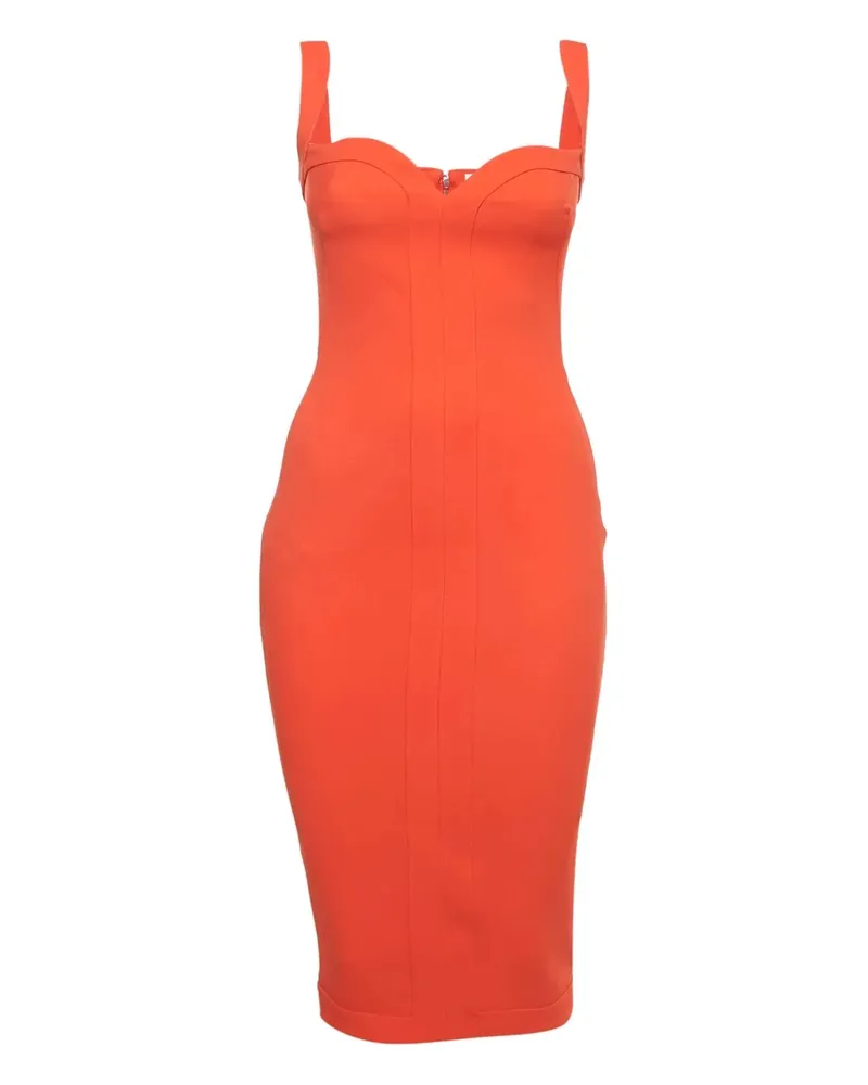 Victoria Beckham 2024 Krepp-Midikleid mit Herzausschnitt - Rot Rot