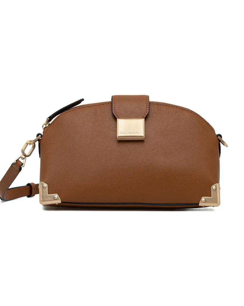 Karl Lagerfeld logo-plaque cross body bag - Braun Braun