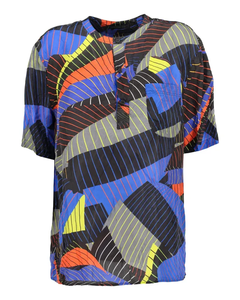 Christopher Kane abstract-print short-sleeve shirt - Schwarz Schwarz