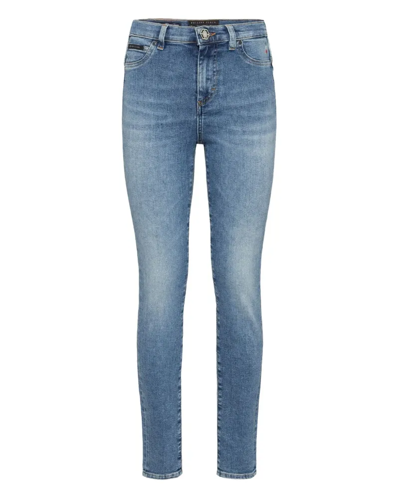 Philipp Plein Jeans mit Logo-Schild - Blau Blau