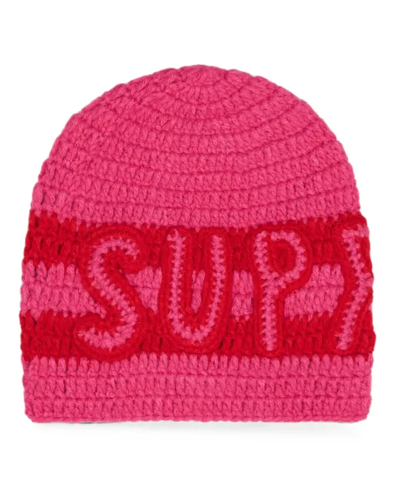 Supreme Being crochet logo beanie hat - Rosa Rosa
